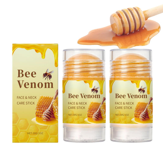 IZBEAUVO 2PCS Bee Venom Face & Neck Firming Stick - Skin Tightening Cream for Wrinkles & Double Chin Reducer, Anti-Aging Brightening Serum, Non-Greasy Portable Skincare Balm, Deep Moisturizing Collagen Boost