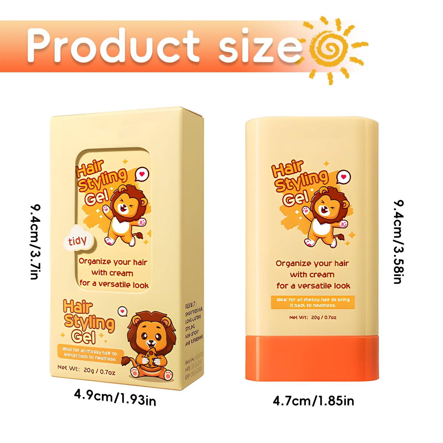 Generic Kids Hair Wax Stick, 2-in-1 Design with Built-In Comb, Moisturizing Non-Greasy Hair Styling, Easy to Use, Portable and Compact for Kids
