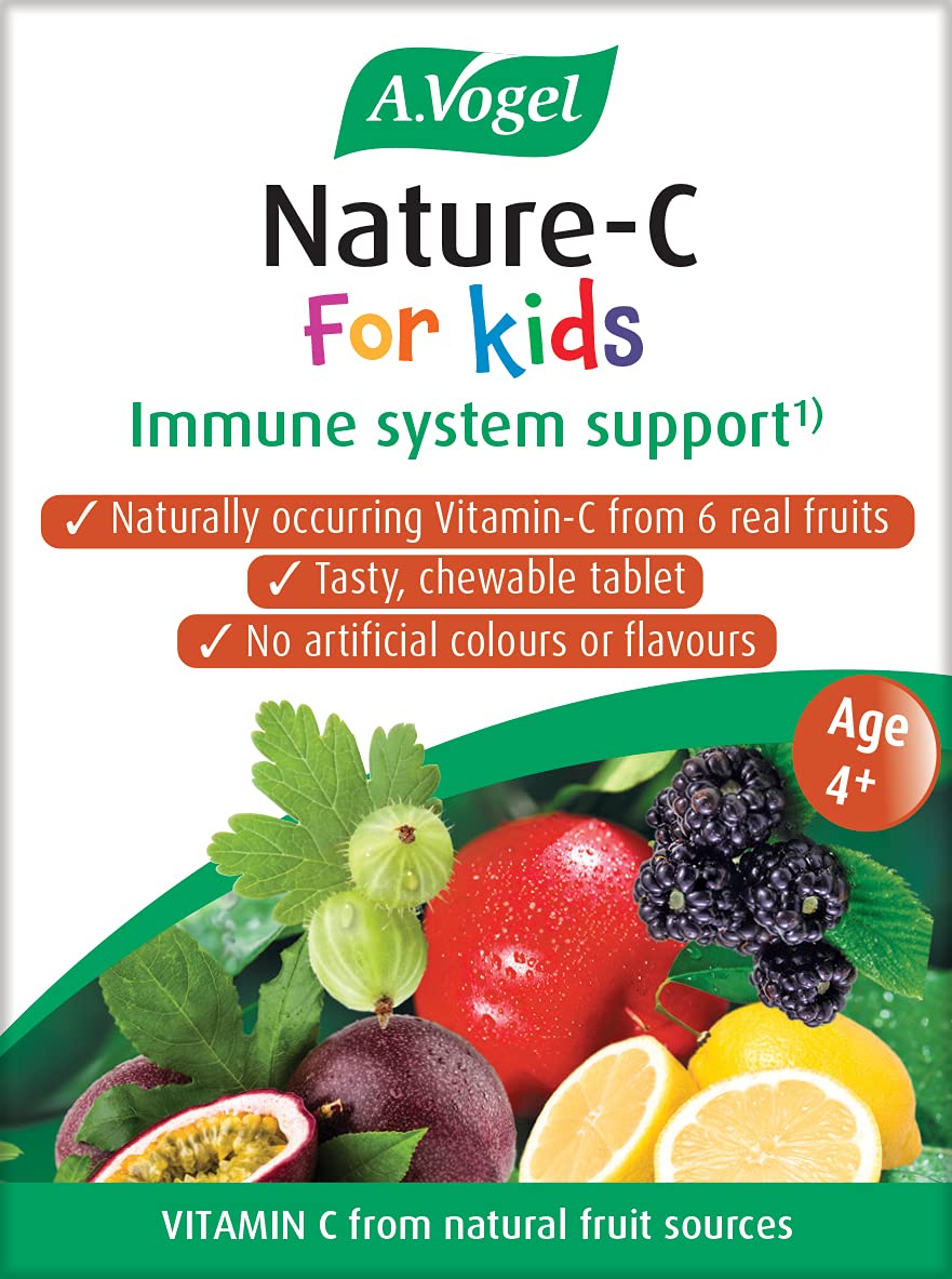 A.Vogel Nature-C for Kids | Chewable Tablet Containing Naturally Occuring Vitamin-C from 6 Real Fruits