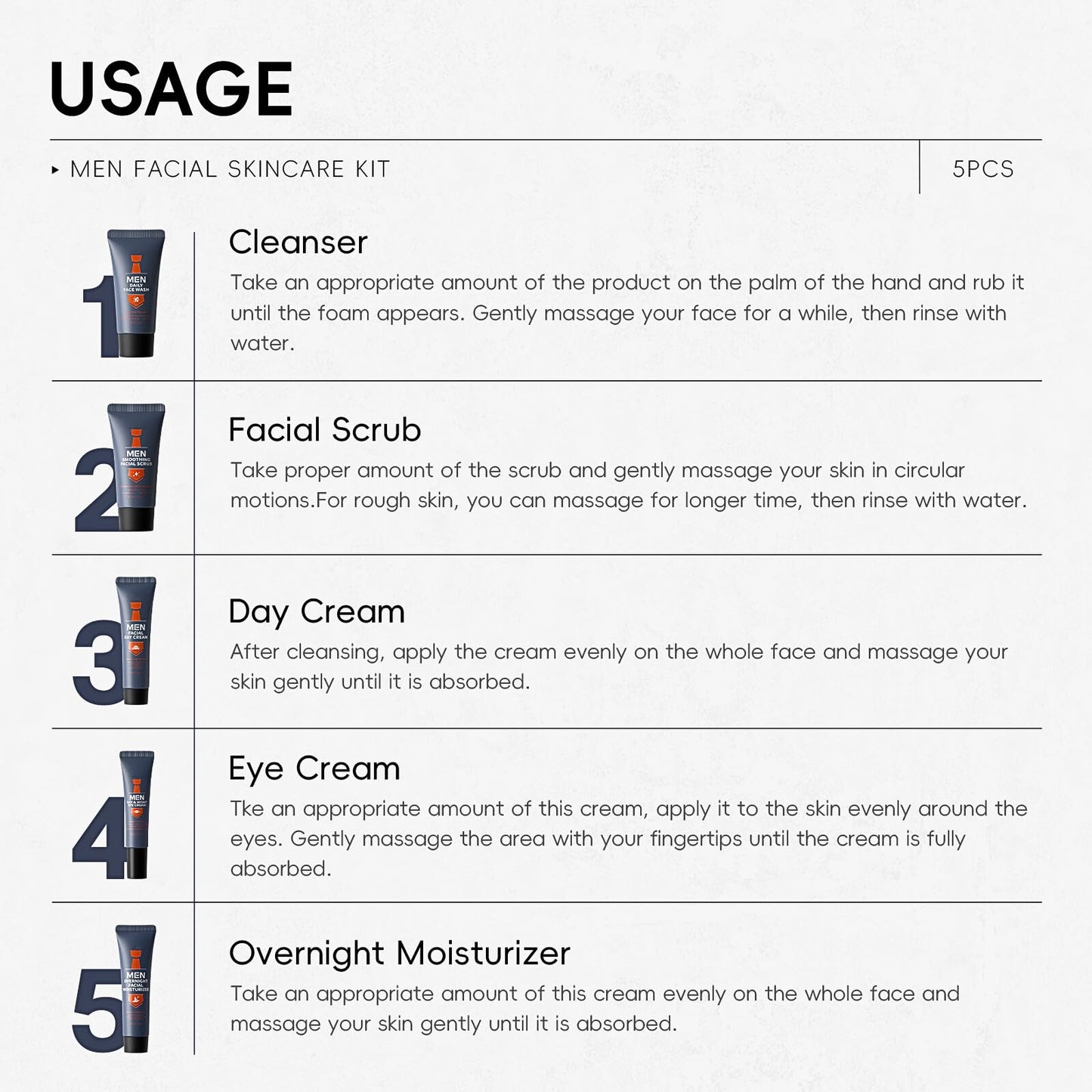 TBeautfave Mens Skincare Gift Set | Mens Skin Care Sets & Kits | Skincare Set for Mens Gift Set | Travel Skincare Sets | Fash Wash,Face Scrub,Day Cream,Eye Cream,Overnight Moisturizer | Men Gift Set