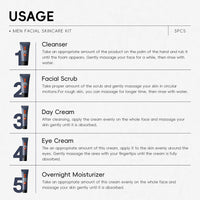 TBeautfave Mens Skincare Gift Set | Mens Skin Care Sets & Kits | Skincare Set for Mens Gift Set | Travel Skincare Sets | Fash Wash,Face Scrub,Day Cream,Eye Cream,Overnight Moisturizer | Men Gift Set