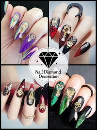 36 Pcs Luxury Nail Charms, TEBANKU 3D Dangle Nail Art Rhinestones Gold Silver Heart Pearl Crystal Gems Nail Diamond for Girl Women DIY Nail Design Craft Jewelry Making