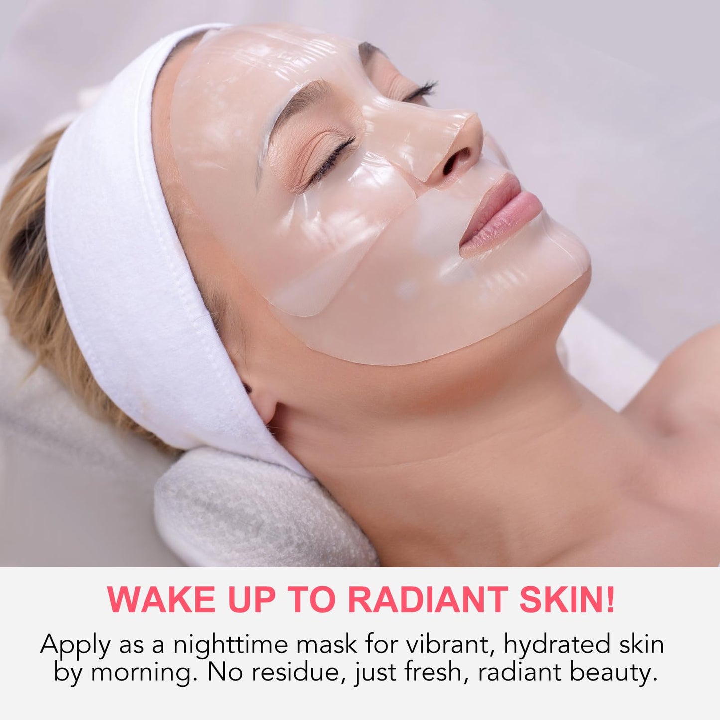 Bio Collagen Deep Hydration Mask, Anti Aging and Rejuvinating Sheets for Fine Lines & Wrinkles, Soothing & Hydrating Overnight Hydrogel Mask, Pore Minimizing, Elasticity Improvement, 4pcs