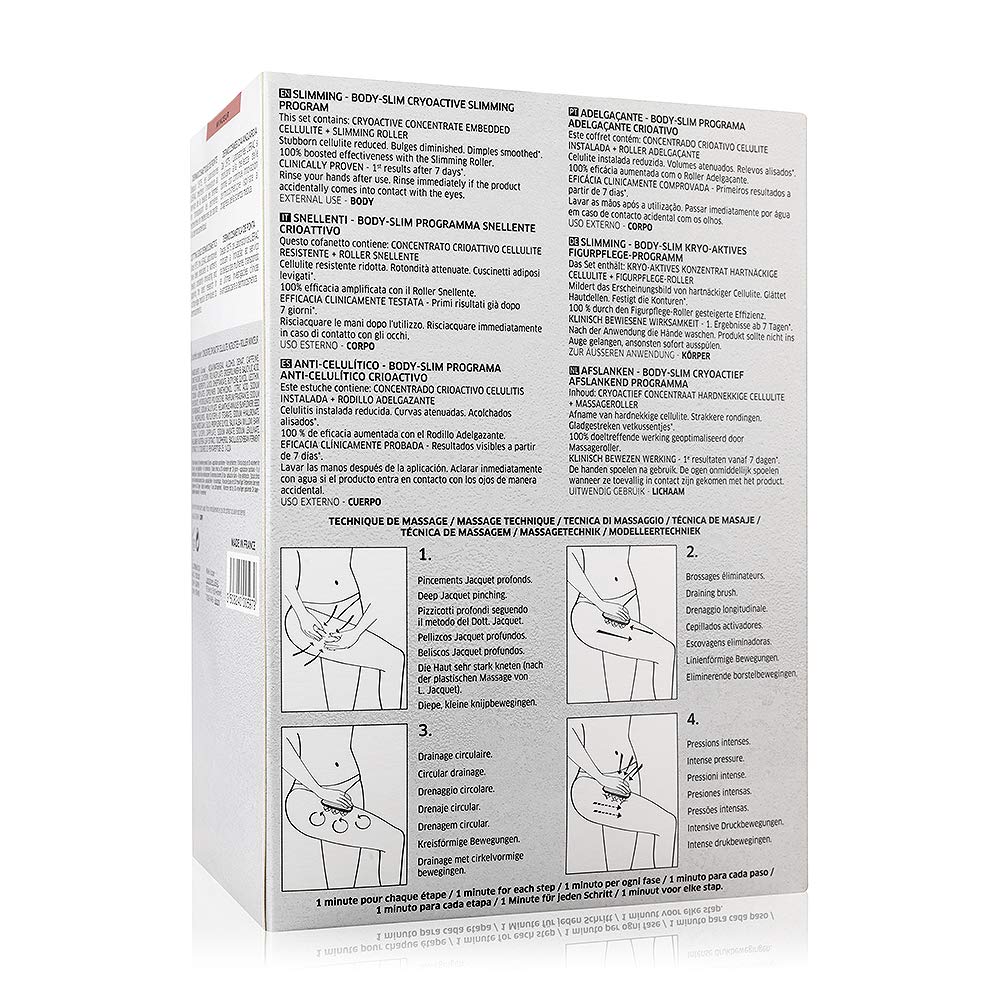 LIERAC BODY-SLIM Resistant Cellulite Program - Cryoactive Concentrate+Massager - Cold Effect - Slimming - Anti-cellulite - Caffeine - Body - 150ml
