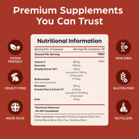 Quercetin Complex 500mg with Bromelain & Vitamin C - 90 Vegan Capsules – Antioxidant Immune Support with Rosehip, Bioflavonoids and Rutin - Made in The UK by Purolabs