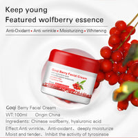 Goji Berry Facial Cream Wolfberry Facial Cream Nourishing Hydrating Skin Lightening Anti-Wrinkle Anti-Aging Skin Care Face Moisturiser 100g