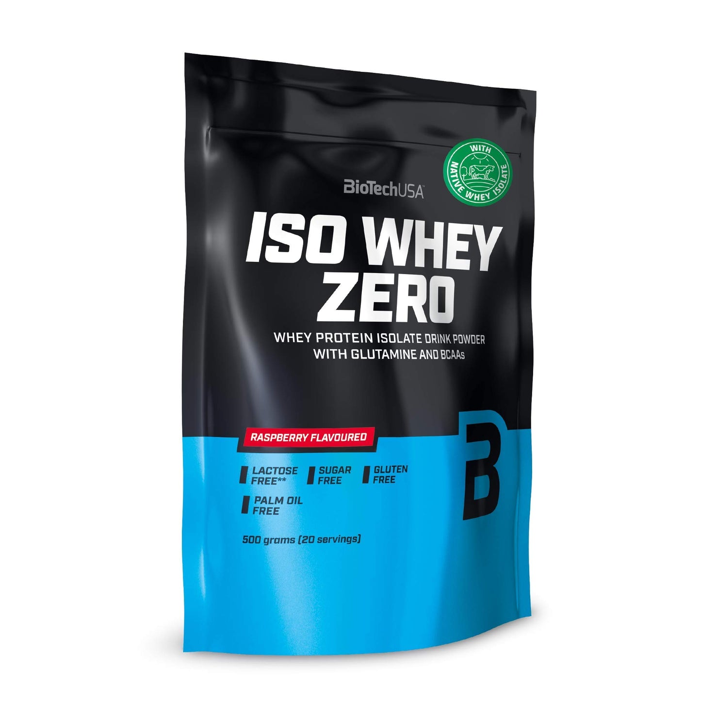 BioTechUSA Iso Whey Zero | Gluten, Sugar Free | Lactose Reduced | Premium Whey Protein Isolate, 500 g, Raspberry