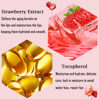 GEEWHILE Lip Mask Lip Sleeping Mask Overnight, Strawberry Lip Masks Skincare Lip Oil, Lip Moisturiser for Dry Chapped Peeling Cracked Lips Fades Lip Lines,Lip Balm Locks In Moisture Lip Care