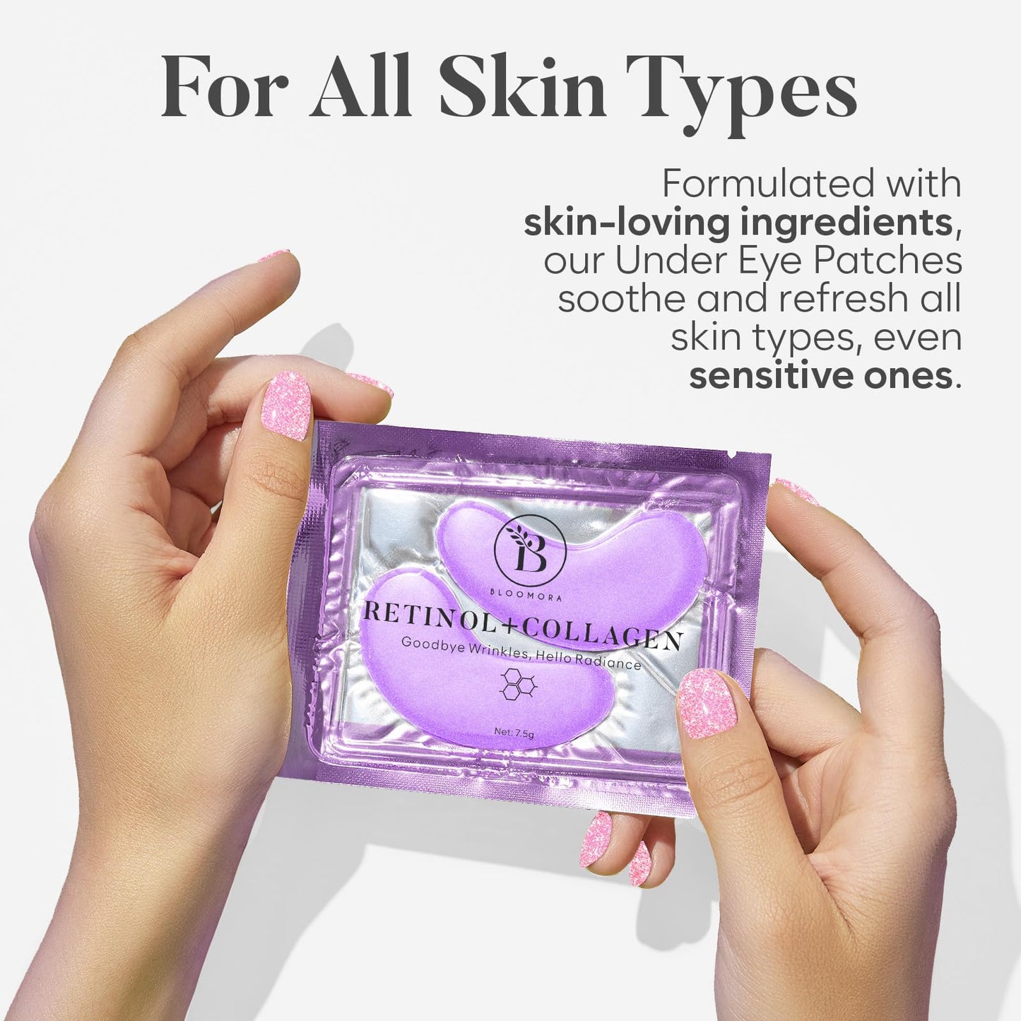 BLOOMORA Variety Box Under Eye Gel Patches (30 PAIRS), Under Eye Patches for Puffy Eyes & Dark Circles, Hyaluronic Acid + Collagen Gel Pads for Reducing Appearance of Puffiness & Increased Hydration