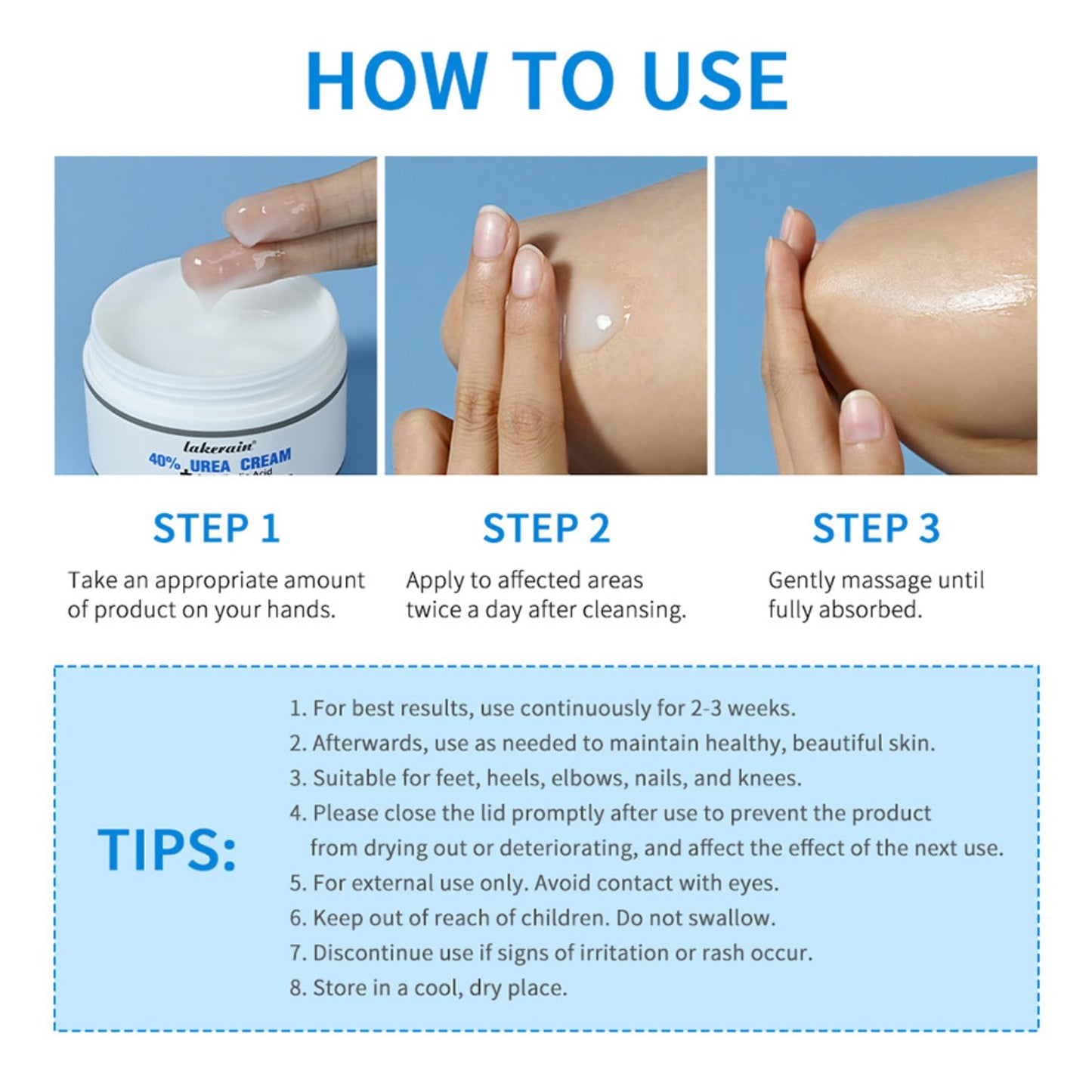 NLFOX 40% Urea Cream - 100g Cracked Heel Repair Cream For Elbows Knees Feet And Hand - Smooth Moisturize Urea Foot Cream With Foot And Body Care - Maximum Strength Callus Remover For Dry And Hard Skin
