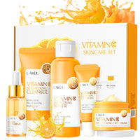 HAORQEE Skin Care Sets & Kits for Teenage Girls Gifts, Vitamin C Skincare Set Simple Beauty Pamper Anti-Ageing,Brightening,Moisturising Gift Sets for Women, Includes Cleanser-Toner-Serum-Eye Cream-Serum Cream