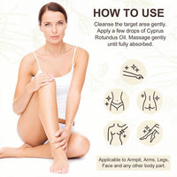 Cyperus Rotundus Oil, Premium Cyperus Oil for Hair Removal, Natural Hair Removal & Anti-Hair Growth Treatment, 100% Pure Formula for Smooth Skin, Soothes & Nourishes Sensitive Skin, 60ml Bottle