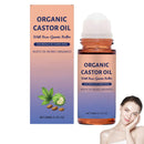 Generic Organic Castor Oil with Rose Quartz Roller, 50ml Organic Castor Oil Roll On, Natural Ingredients, Gently Nourishes Skin, Deep Hydration & Smoothing, for Belly, Face, Body, 1.7 fl oz