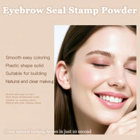 HERBINSOLS Eyebrow Stamp - Seal Stamp Eyebrow Powder - Waterproof Brow Stamp Kit - Creates Natural Looking Brows In Just 1 Second - Perfect For Makeup Beginners(Light Brown)