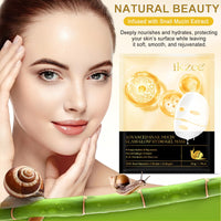 Uocasi Snail Mucin Sheet Mask,Hydrogel Collagen Mask - Face Masks Skincare,Self Care, Stocking Stuffers, Deep Moisturizing,Boost Collagen & Elastin,Gifts for Women, Face Masks for Dry Skin - 4Packs