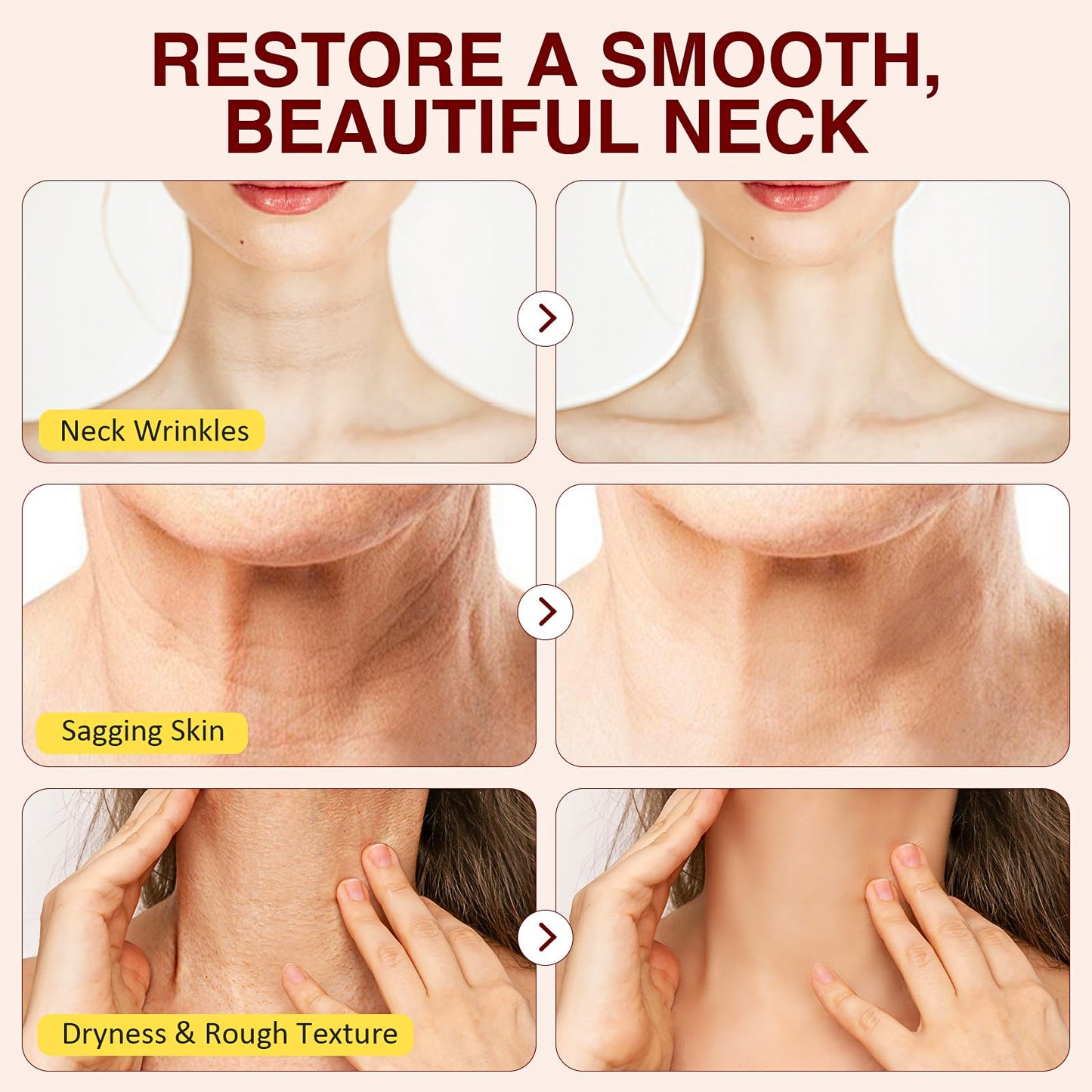 IZBEAUVO AH-8 Firming Neck Cream, Neck Firming Cream with Roller, AH8 NeckFirming Cream for Crepey Skin Body Care Comfort, Contain Hexapeptide, Moisturizing, Tightening Lotions Cosmetic Skin Care Repair