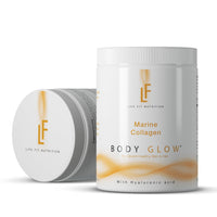 Life Fit Nutrition Body Glow Marine Collagen Powder |10,000mg with Hyaluronic Acid & Vitamin C | Hydrolysed for High Absorption | Type 1 Marine Collagen from Fish | Unflavoured, Odourless and Neutral | 29 Servings 300g