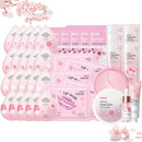 SALROAL Sakura Skin Care Sets & Kits, 38PCS Skin Care for Teenage Girls, JAPAN Sakura Skincare Set, Cleanser, Serum, Hand Cream, Eye Mask, Sleep Mask, Lip Mask, Cleanser, Cream, Lotion, Toner, Mud Mask
