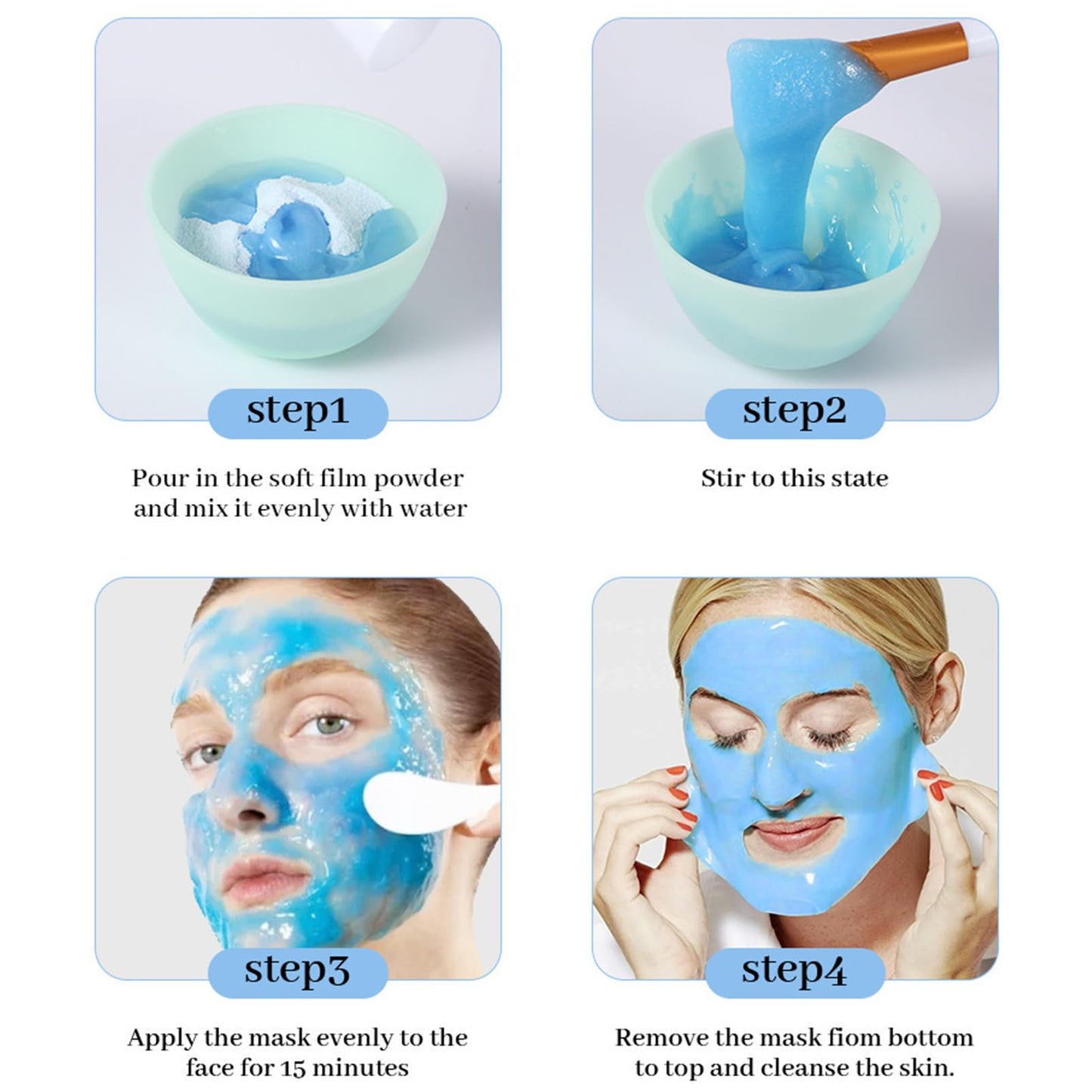 Jelly Face Mask Kit, Peel Off Powder 650g Jelly Face Mask Set Moisturizing and Hydrating Repair and Smooth Skin Care for Home Salon Spa Kit (HYALURONIC ACID)