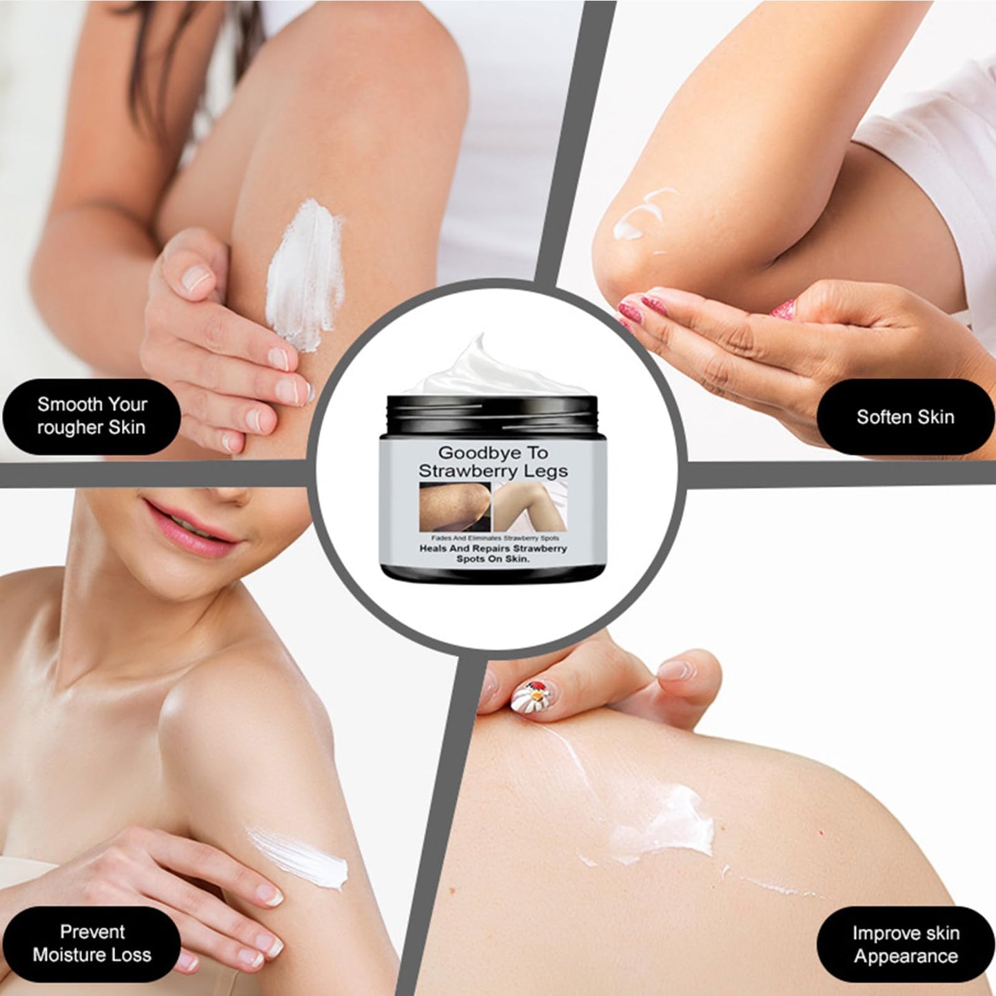 Strawberry Legs Treatment - Exfoliates & Moisturizes for Smooth Skin. Body Lotion for Rough, Uneven Texture Body Cream