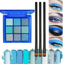Generic Blue Smokey Eye Shadow Palette, Metallic Glitter Blue Eyeshadows for Vibrant Makeup, Lightweight Portable, Perfect for Daily Wear or Special Occasions, Gothic-Inspired Makeup Palette for Smoky Natural