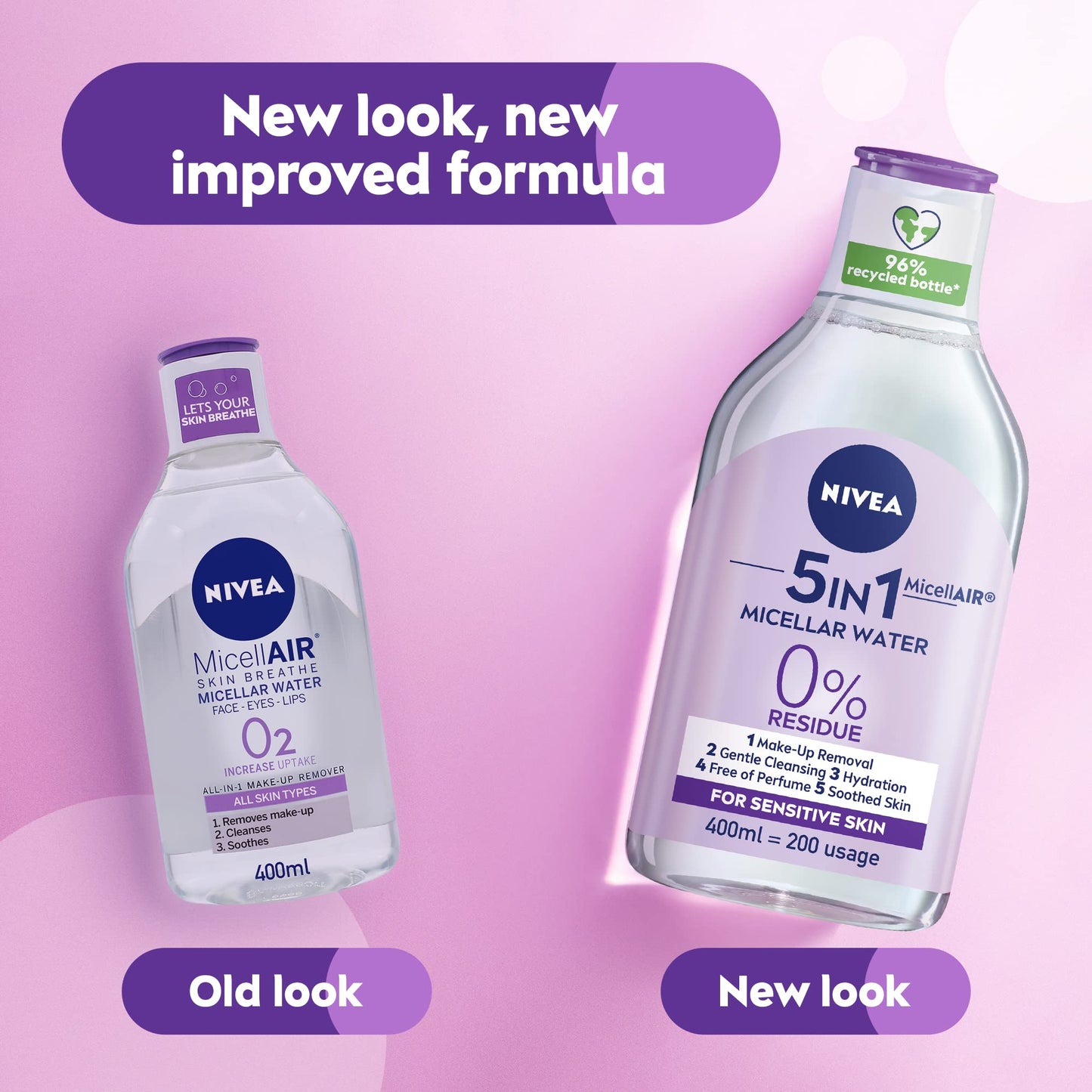 Nivea All Skin Type Make-Up Remover Micellar Water, 400 ml