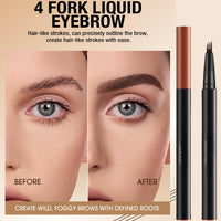 AurolaGlow 4D Forked Eyebrow Pen - Waterproof, Smudgeproof Liquid Brow Pencil - Natural-Looking Makeup, Long-Lasting, Easy Application for Defined Brows