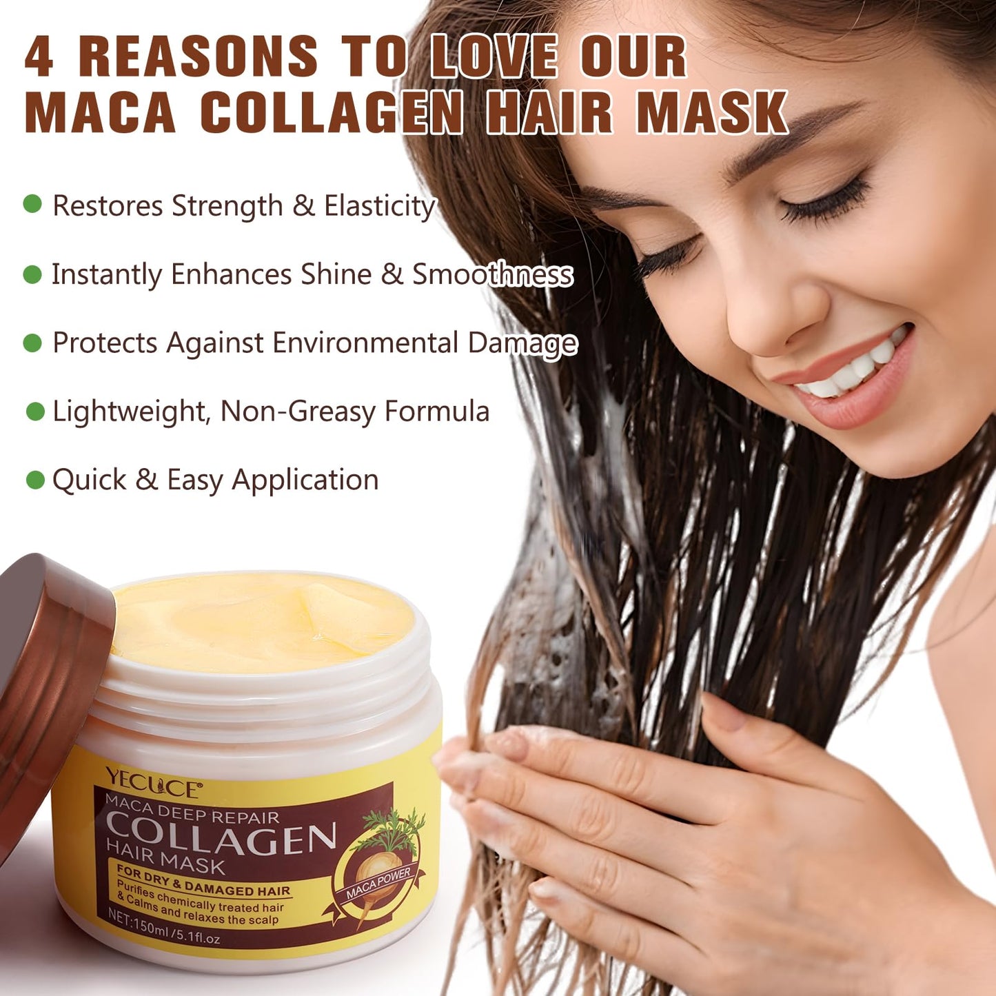 Frovetani Collagen Hair Mask Deep Repair Conditioning, Hair Treatment Mask Calms and Relaxes the Scalp, Hair Mask with Argan Oil for Dry Damaged Hair All Hair Types, Nourish and Moisturize Hair & Scalp