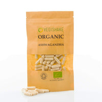 vegishake Organic Ashwagandha Withania Somnifera Indian Ginseng Winter Cherry HPMC Capsules 1000mg Vegan Halal Kosher (90 Capsules)