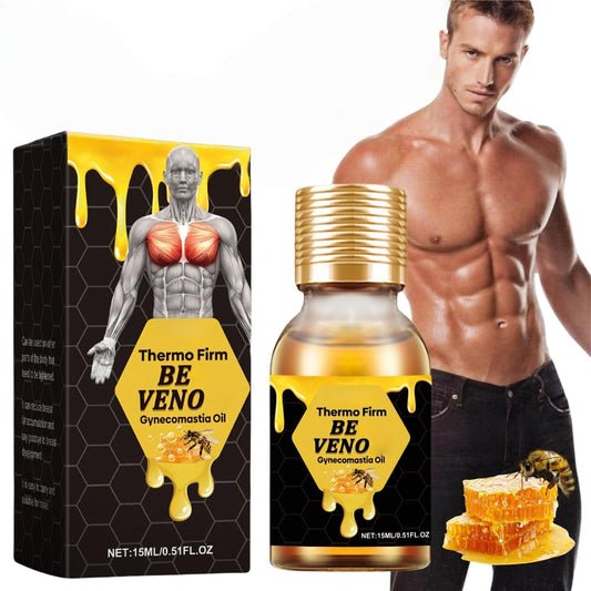 CiLiHai Therm/ofirm Be/e Ven/om Gyneco/mastia Oil,Men's Chest Muscle Oil with Tightening Formula,Gyneco/mastia Heating Oi/l for Strengthening Chest Muscles,Che/st Mus/cle O/il for Body Build & Firming