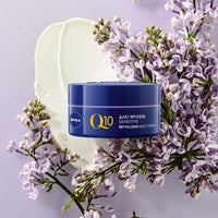 NIVEA Q10 Anti-Wrinkle Sensitive Revitalising Night Cream (50ml), Face Cream with Pure Skin Identical Q10 and Liquorice Extract, Sensitive Skin Cream