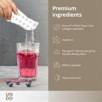 Hydrolysed Marine Collagen with Hyaluronic Acid - Collagen Supplement for The Skin, Hair, and Nails - Natural Blueberry Flavour - 30-Day Supply by Sensilab