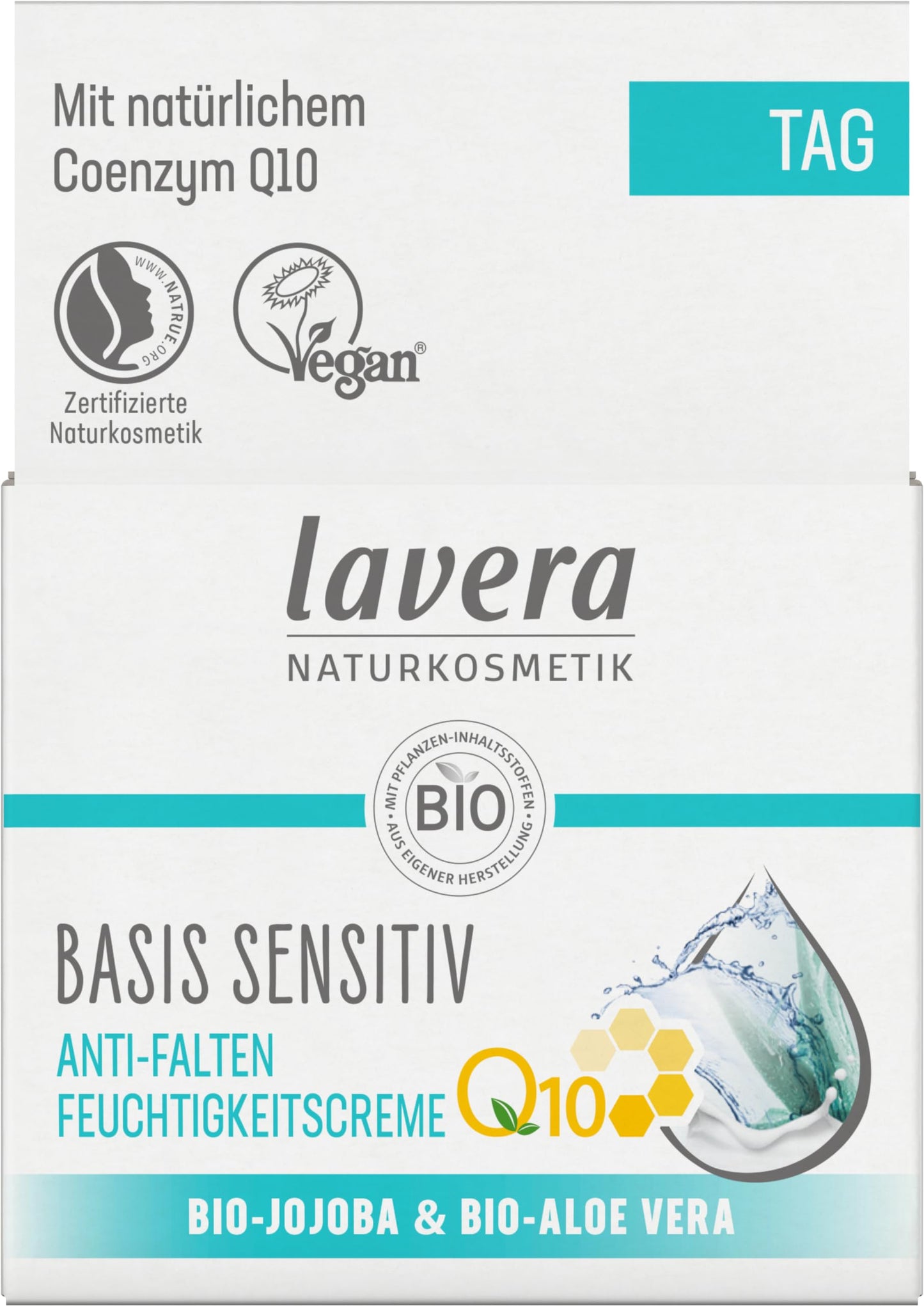 lavera Moisturising Cream Q10 - Reduces Wrinkles - Moisturising - Anti-Ageing Day Cream - Organic - Vegan - Certified Natural Cosmetics - Natural - Face Cream - Pack of 1-50 ml