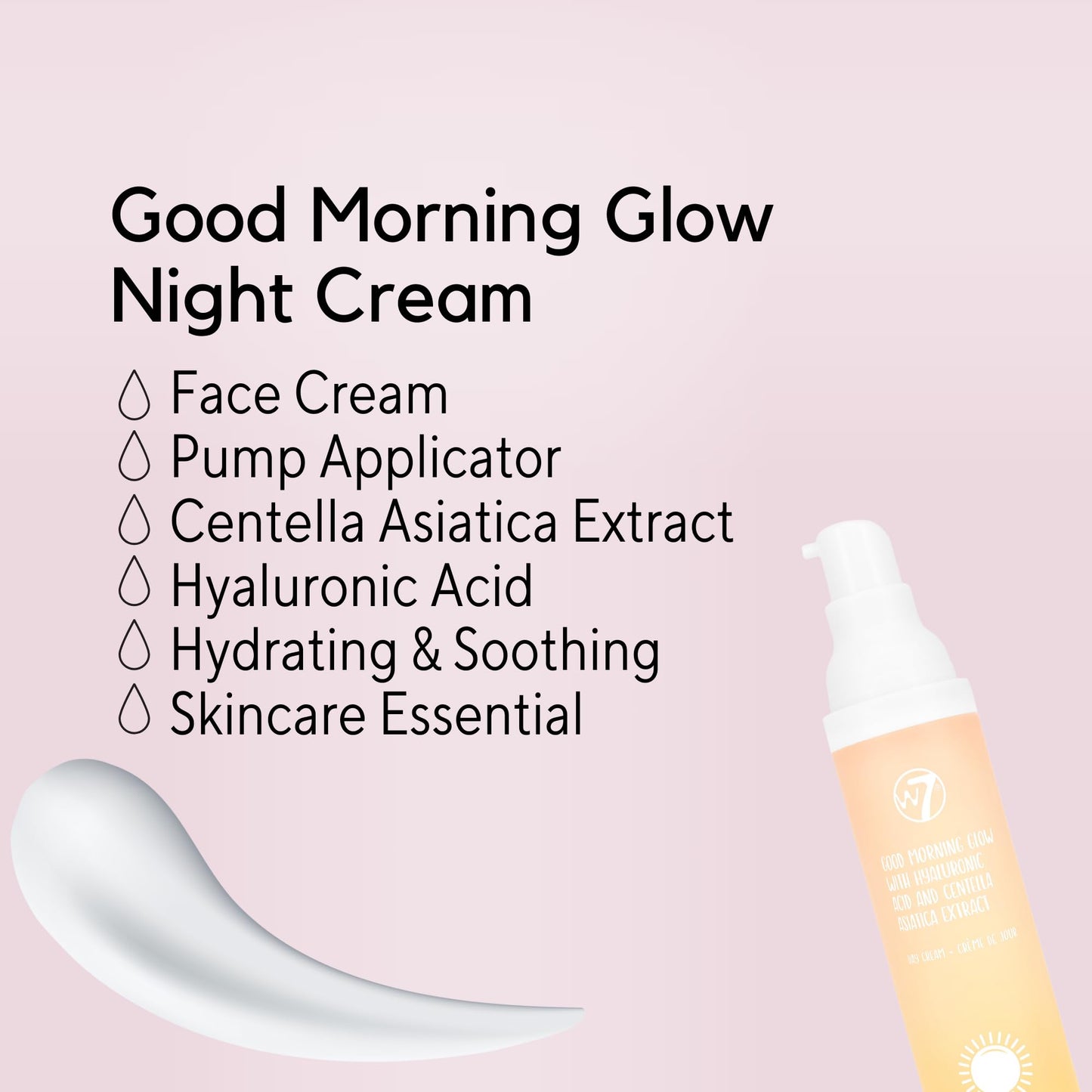 W7 Good Morning Glow Face Cream - Hydrating & Repairing Hyaluronic Acid Day Cream