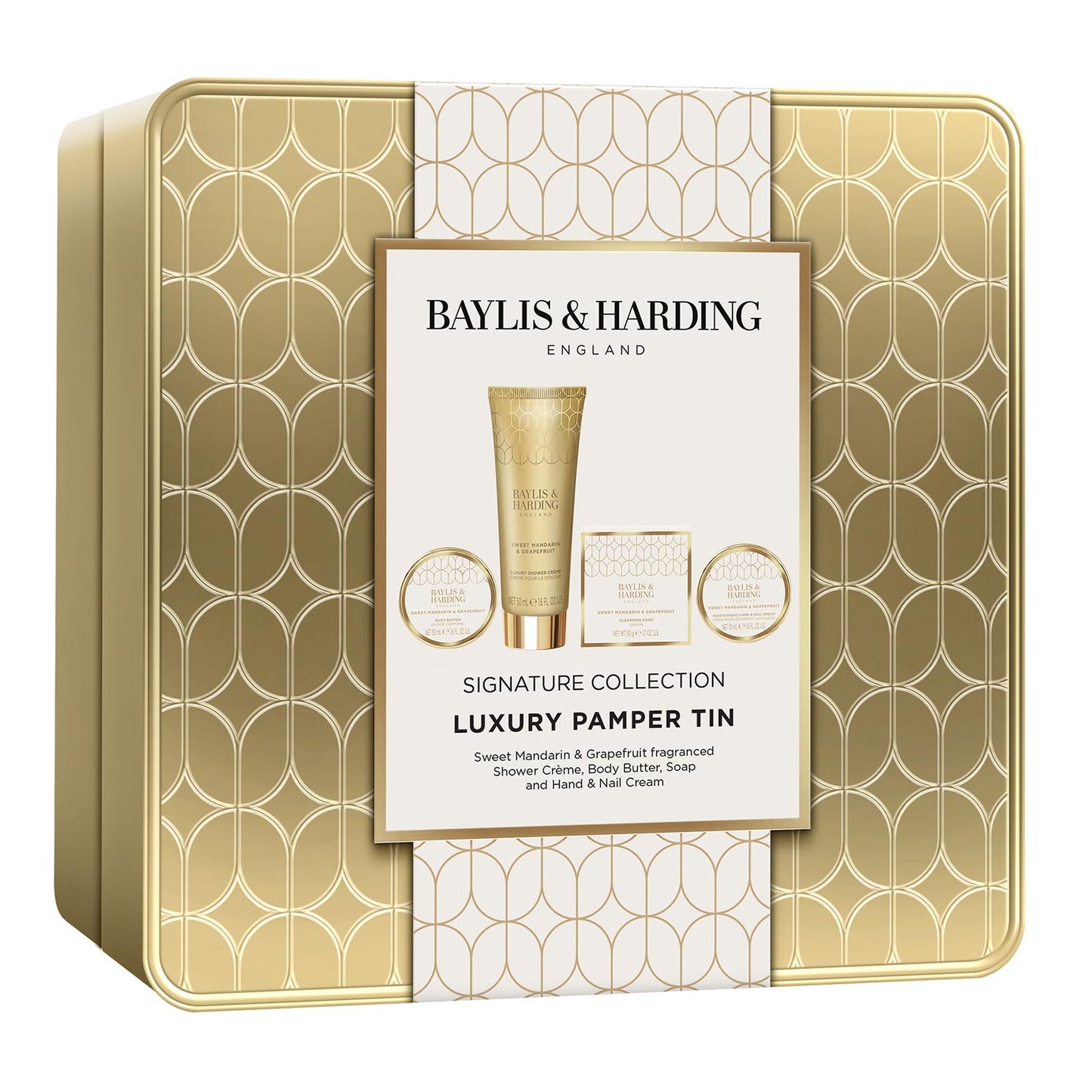 Baylis & Harding Sweet Mandarin & Grapefruit Luxury Pamper Tin Gift Set - Vegan Friendly (Pack of 1)