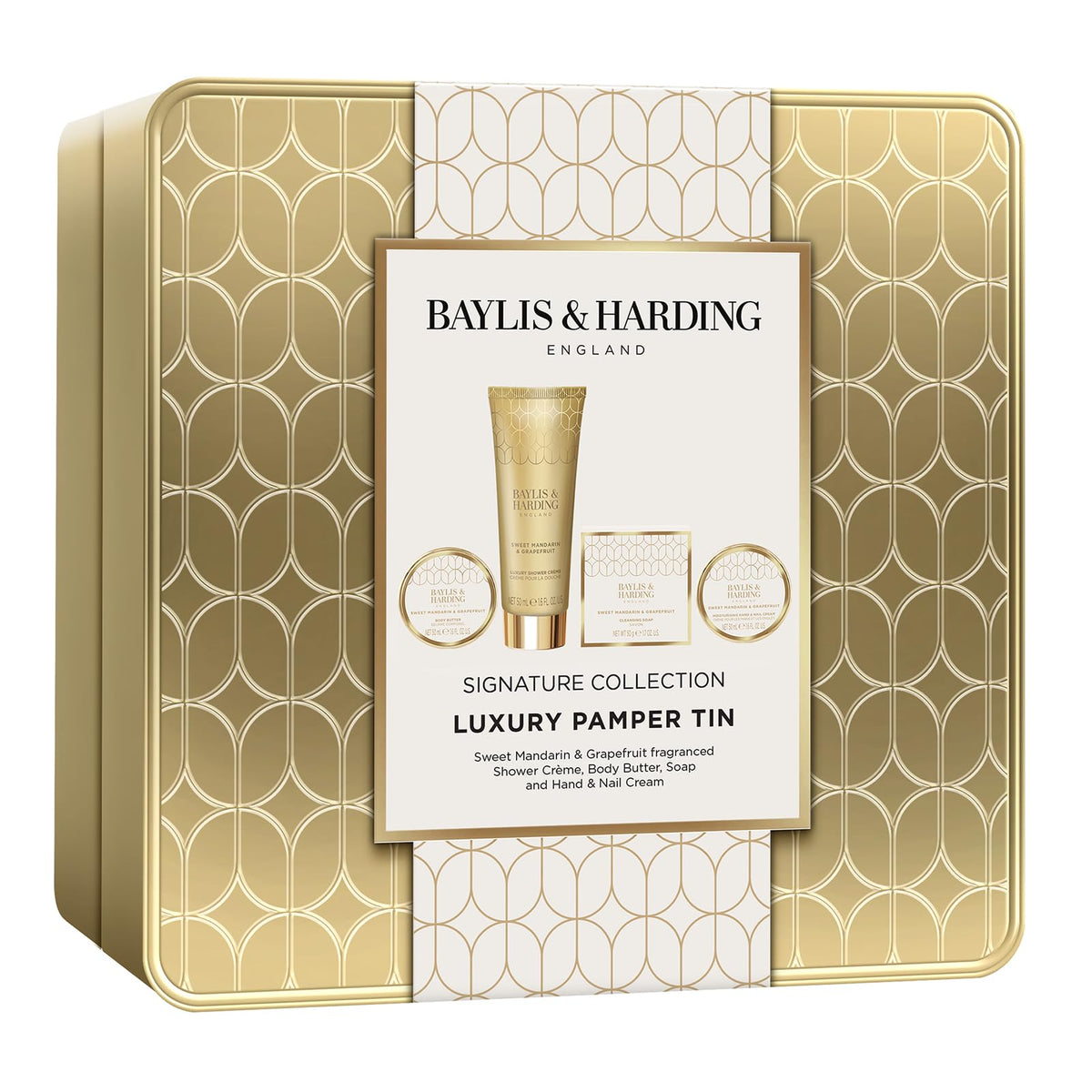 Baylis & Harding Sweet Mandarin & Grapefruit Luxury Pamper Tin Gift Set - Vegan Friendly (Pack of 1)
