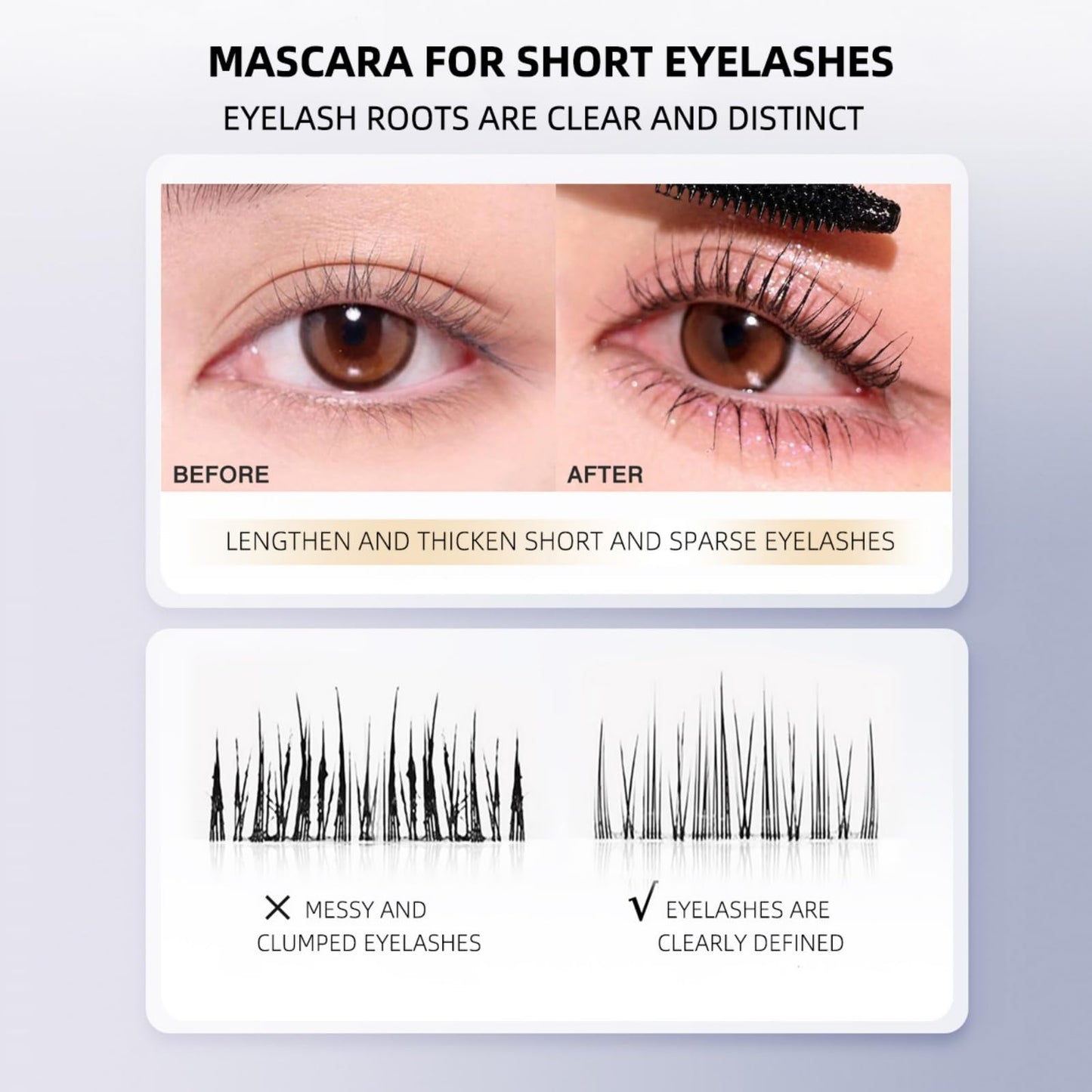 QinZiEn B-ubble Mascara, Water Proof Ma-scara in Black, fibre lash mas-cara black,Ma-scara Black Volume and Length,Sepa-rated Lashes Smudge-Proof and Clump-Proof,Sensitive M-ascara,Long Lash Mascara B-lack