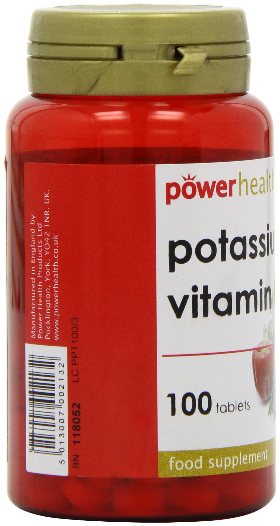 POWER HEALTH Power Health 200mg Potassium Plus 50mg Vitamin C Tablets - Pack of 100 Tablets