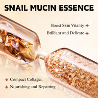 ISBEAUSOLS Snail Face Serum Capsules, Snail Mucin Serum for Brightening & Firming, Moisturiser Face Women, Dark Spot Remover for Face, Serum Face Care, Friendly to All Skin Types, 30 Capsules