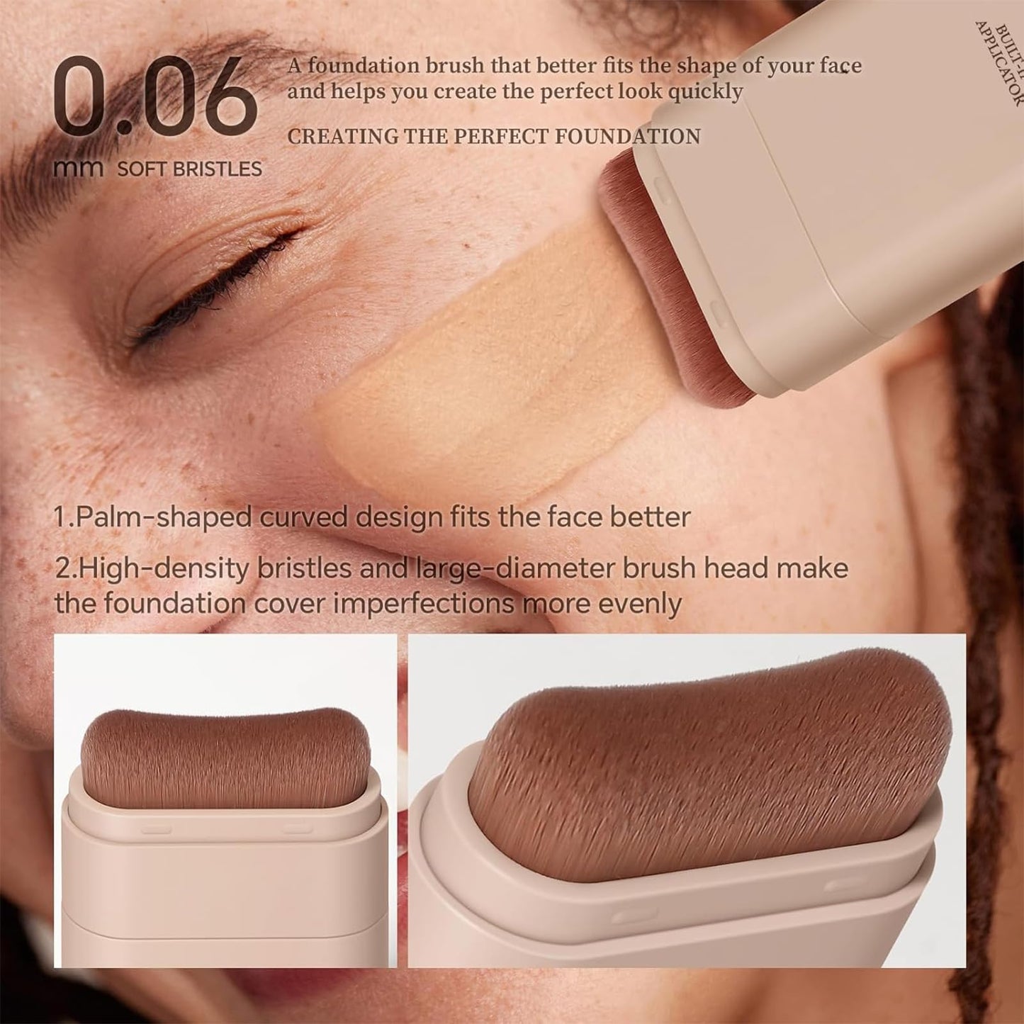Shefave Makeup Foundation Stick, Multi-Use Full Coverage Foundation & Concealer Stick, Cream Foundation With Built-In Foundation Brush, Face Foundations For Mature Skin (Wheat, 04#)