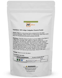 mGanna 100% Natural Indigo Powder For Hair Dye and Color | No Sulfates | No PPD or Any Chemicals for Healthy Hair Care 0.50 LBS 227 GMS