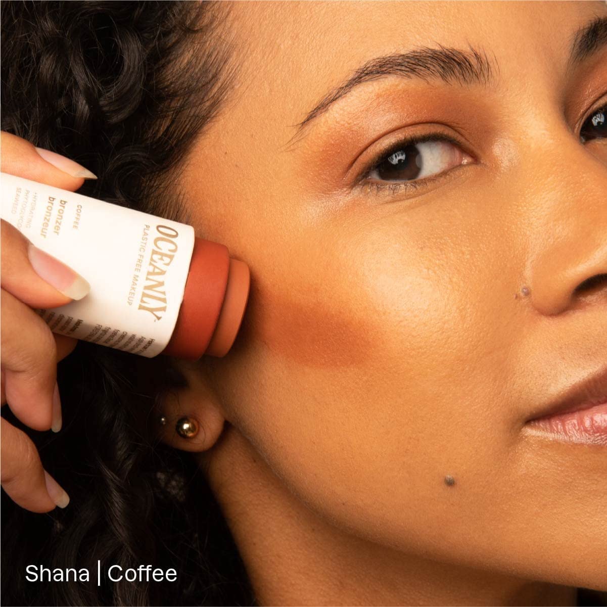 ATTITUDE Oceanly Plastic-Free Lightweight Bronzer Stick, Titanium Dioxide-Free, EWG Verified, Vegan Makeup, Coffee, 8.5 grams