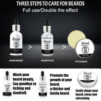 Men's Beard Grooming Kit with Shampoo, Oil, Balm - Complete Beard Care Set for Growth, Moisturizing, Styling - Valentine's Day, Father's Day, Birthday gifts - Complete beard care for men