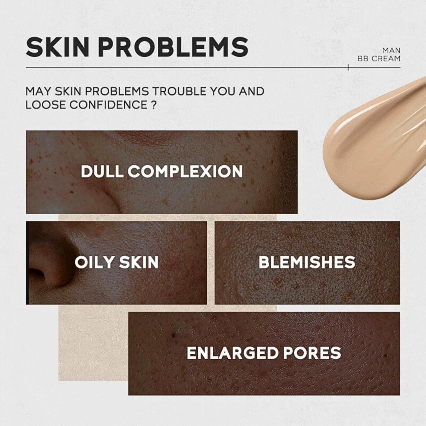 Trendyfave Mens BB Cream Foundation, BB Cream Light, Face Moisturiser For Oily Skin, Concealer For Mature Skin, Face Make-Up, Anti Age Face Cream, Anti Redness Cream For Face