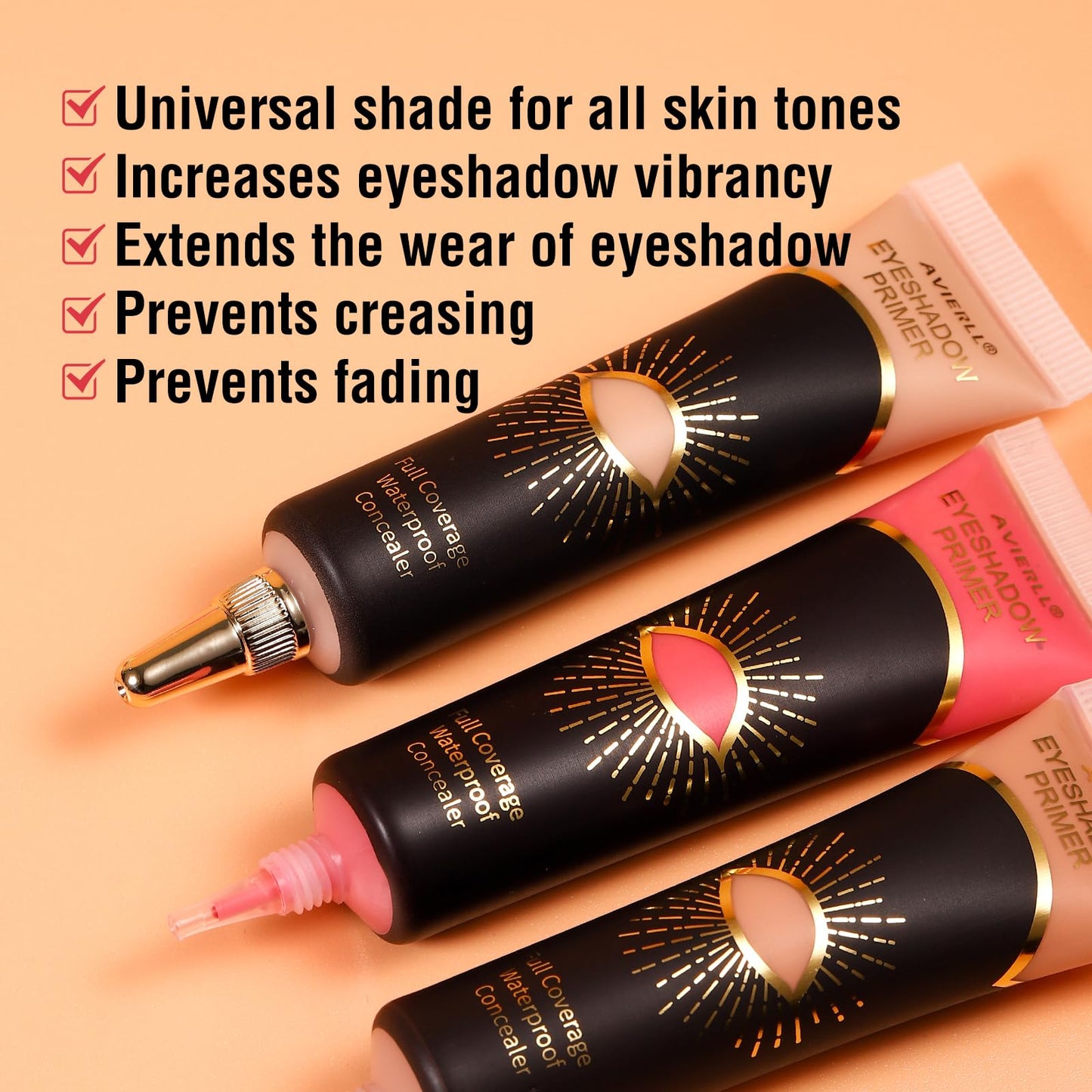 OKAQEE Eyeshadow Primer - Cream Eye Primer - Eye Base for Long Lasting Eye Makeup - Cream Colorful Eyeshadow Base for Eyelid - Matte Full Coverage Concealer Makeup for Mature Skin (02 MEDIUM)