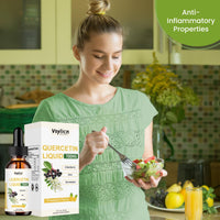 VSYLICN 700mg Quercetin Liquid Drops - Quercetin Bromelain Supplements - 5 in 1 with Bromelain Elderberry Vitamin - 4X Stronger Than Pills & Capsules - Immunity Health Respiratory Health Skin Care - 60ml