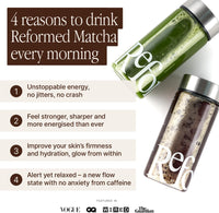 Reformed Collagen Matcha Powder - Marine Collagen & Matcha Powder with Functional Mushrooms - Boosts Skin Elasticity, Supports Focus & Digestion - Enhanced w/ 21 Vitamins/Minerals - 286 g