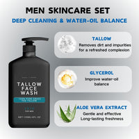 ISBEAUSOLS Mens Gift Set - Gifts for Dad - Mens Skincare Gift Sets for Face Cream & Face Serum & Face Cleanser - Face Wash Skincare Set - Mens Skin Care Gift Sets - Gifts for Him - Birthday Gifts for Men