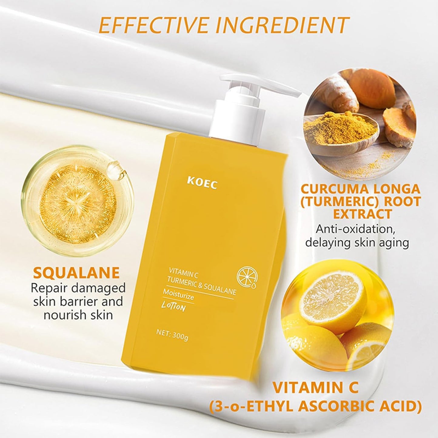 Angivlga Turmeric Body Lotion, Tumeric Cream For Face And Body,Remove Acne,Dark Spots,Sun Damaged Skin,Anti-Aging Firming Body Lotion Body & Face Dry Skin Moisturizer Women Men-300g