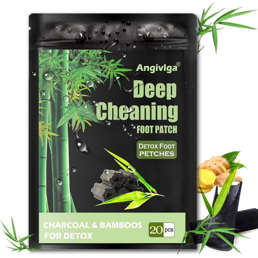 Angivlga Detox Foot Patches, 20 Pcs Deep Cleansing Detox Foot Pads to Remove Deep Cleansing Toxins with Bamboos and Ginger Powder for Stress Relief, Deep Sleep&Enhance Blood Circulation for Sleep Aid